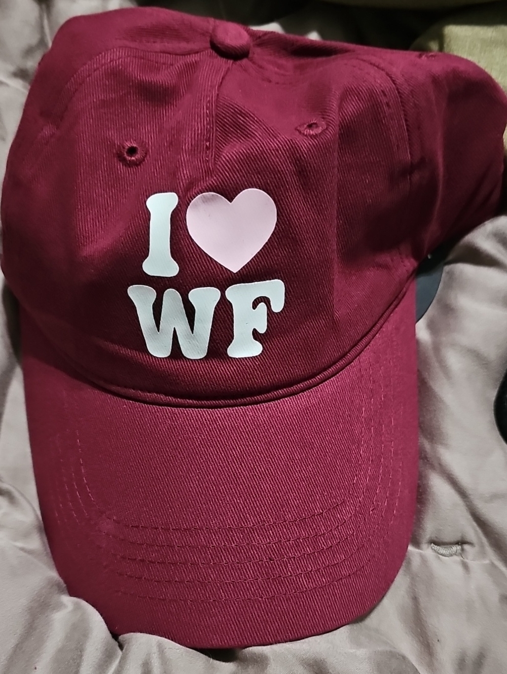 White Fox Boutique Burgundy I‎ ♥ WF Embroidered Baseball Cap